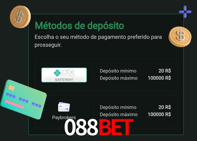 O cassino 088Bet oferece uma grande variedade de métodos de pagamento